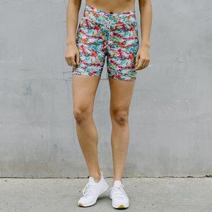 NEW Padded Bike Shorts Pockets Cycling Tropical